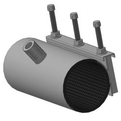 Хомут врезной ОД=145-155 L=300 нар. резьба ДУ25
